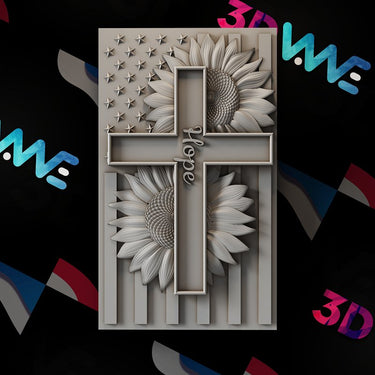American Cross 3d stl - 3DWave.us